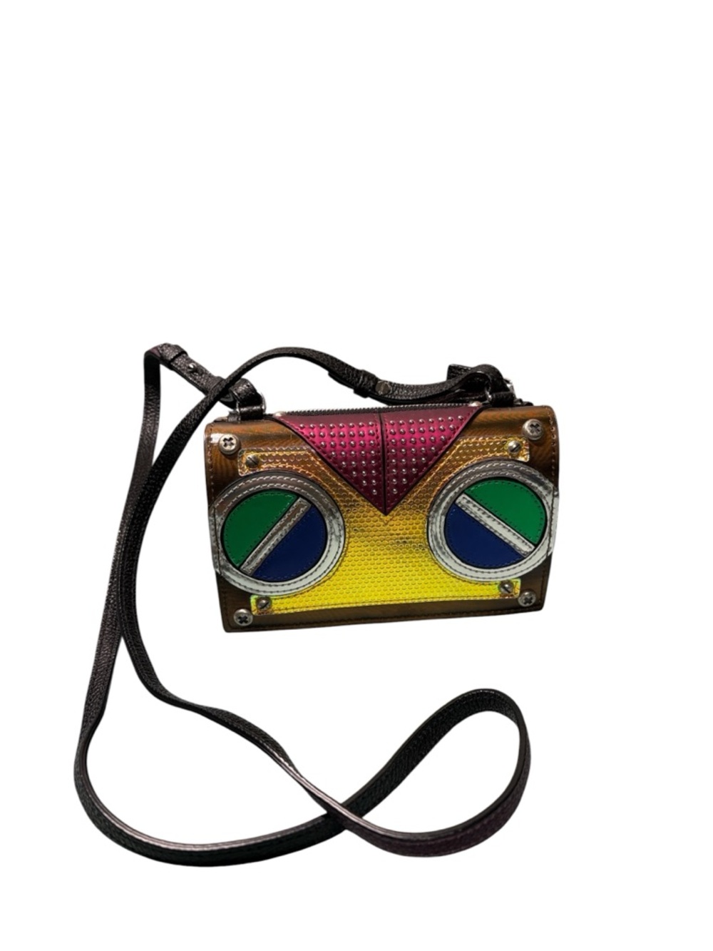 MCM Roboter Series Limited Edition Crossbody Bag Metallic Robot Face Rare